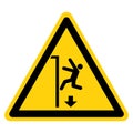 Warning Fall Hazard Symbol Sign, Vector Illustration, Isolate On White Background Label. EPS10