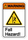 Warning Fall Hazard Symbol Sign, Vector Illustration, Isolate On White Background Label. EPS10 Royalty Free Stock Photo