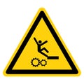 Warning Falling Of Moving Machinery Hazard Symbol Sign ,Vector Illustration, Isolate On White Background Label. EPS10