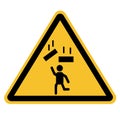 Warning falling objects icon on white background. falling objects symbol. Falling object warning sign. flat style Royalty Free Stock Photo