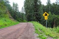 A warning falling rocks for two km sign