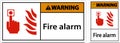 Warning Fire Alarm Sign On White Background