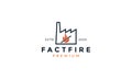 Warning fire factory line logo vector