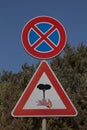 WARNING Fire hazard - road signs Royalty Free Stock Photo