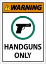 Warning Firearms Allowed Sign Handguns Only Royalty Free Stock Photo