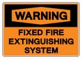 Warning Fixed Fire Extinguishing System Symbol Sign, Vector Illustration, Isolate On White Background Label. EPS10 Royalty Free Stock Photo