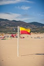 Warning flag of lifeguards Royalty Free Stock Photo