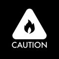 Warning flammable, cautious solid icon. vector illustration isolated on black. glyph style design, designed for web and Royalty Free Stock Photo