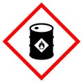 Warning Flammable Chemical Symbol Sign ,Vector Illustration, Isolate On White Background Label .EPS10 Royalty Free Stock Photo