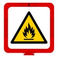 Warning Flammable Gas Symbol, Vector Illustration, Isolate On White Background Label. EPS10