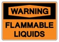 Warning Flammable Liquid Symbol Sign,Vector Illustration, Isolate On White Background Label. EPS10 Royalty Free Stock Photo