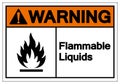 Warning Flammable Liquids Symbol Sign ,Vector Illustration, Isolate On White Background Label .EPS10