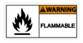 Warning Flammable Symbol Sign on white background,Vector Illustration