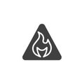 Warning flammable vector icon