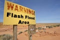 Warning! Flash Flood Area sign at Lower Antelope Canyon, Hasdestwazi, LeChee Chapter, Navajo Nation, Arizona Royalty Free Stock Photo