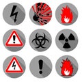 Warning flat icons