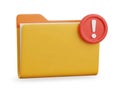 Warning folder icon isolated on white background Royalty Free Stock Photo