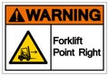 Warning Forklift Point Right Symbol Sign, Vector Illustration, Isolate On White Background Label .EPS10 Royalty Free Stock Photo