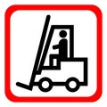 Warning Forklift trucks and other industrial vehicles sign. Vector illustration.