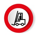 Warning Forklift trucks and other industrial vehicles sign. Vector illustration. Royalty Free Stock Photo