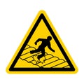 Warning Fragile Roof Sign On White Background