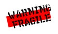 Warning Fragile rubber stamp