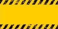 Warning frame grunge yellow black diagonal stripes, vector grunge texture warn caution, construction, safety background Royalty Free Stock Photo
