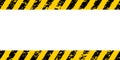 Warning frame yellow black diagonal stripes, vector grunge texture warn caution, construction, safety grunge background Royalty Free Stock Photo