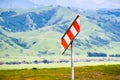 Warning Gas Pipeline marker up in the hills of south San Francisco bay area, San Jose, California