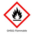 Warning ghs flammable sign vector Royalty Free Stock Photo