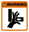 Warning Hand Crush Force From Right Symbol Sign, Vector Illustration, Isolate On White Background Label .EPS10