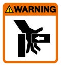 Warning Hand Crush Force From Right Symbol Sign, Vector Illustration, Isolate On White Background Label .EPS10