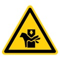 Warning Hand Crush Hazard Symbol Sign ,Vector Illustration, Isolate On White Background Label. EPS10