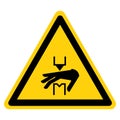 Warning Hand Crush Hazard Symbol Sign ,Vector Illustration, Isolate On White Background Label. EPS10 Royalty Free Stock Photo