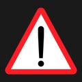 Warning hazard sign flat icon Royalty Free Stock Photo
