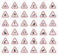 Warning Hazard Symbols labels Sign Isolate on White Background,Vector Illustration Royalty Free Stock Photo