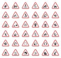 Warning Hazard Symbols labels Sign Isolate on White Background,Vector Illustration Royalty Free Stock Photo