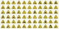 Warning Hazard Symbols labels Sign Isolate on White Background,Vector Illustration Royalty Free Stock Photo