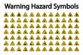 Warning Hazard Symbols labels Sign Isolate on White Background,Vector Illustration Royalty Free Stock Photo