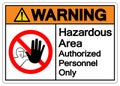 Warning Hazardous Area Authorized Personnel Only Symbol Sign ,Vector Illustration, Isolate On White Background Label .EPS10 Royalty Free Stock Photo