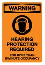 Warning Hearing Protecton Required Symbol Sign, Vector Illustration, Isolate On White Background Label .EPS10 Royalty Free Stock Photo