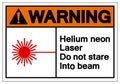 Warning Helium Neon Laser Do Not Stare Into Beam Symbol, Vector Illustration, Isolate On White Background Label. EPS10