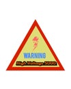 Warning High Voltage  label sign logo background Royalty Free Stock Photo