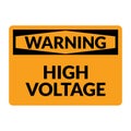 Warning high voltage sign. Vector high voltage danger electric power background energy icon symbol.