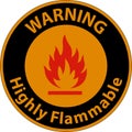 Warning Highly Flammable Sign On White Background Royalty Free Stock Photo