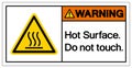 Warning Hot Surface Do Not Touch Symbol Sign, Vector Illustration, Isolate On White Background Label .EPS10 Royalty Free Stock Photo