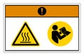 Warning Hot Surface Refer Instruction Manual Booklet Symbol Sign On White Background