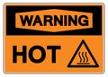 Warning Hot Symbol Sign,Vector Illustration, Isolate On White Background Label. EPS10 Royalty Free Stock Photo