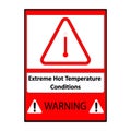 Extreme hot temperature conditions warning.