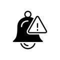 Black solid icon for Warning, alert and alarm